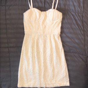 American Eagle Ivory Mini Dress Strapless Sz0